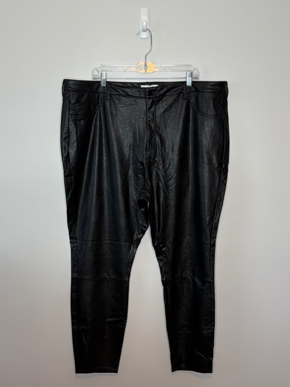 NWT Avec Les Filles Faux Leather Pants Black Size 2X